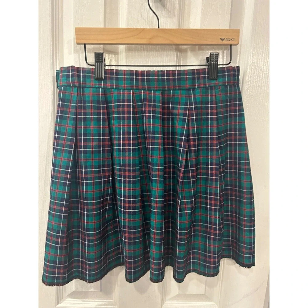 Pendleton Pleated Skirt Green Plaid Wool USA Vintage School Girl Prep Kids 8‎